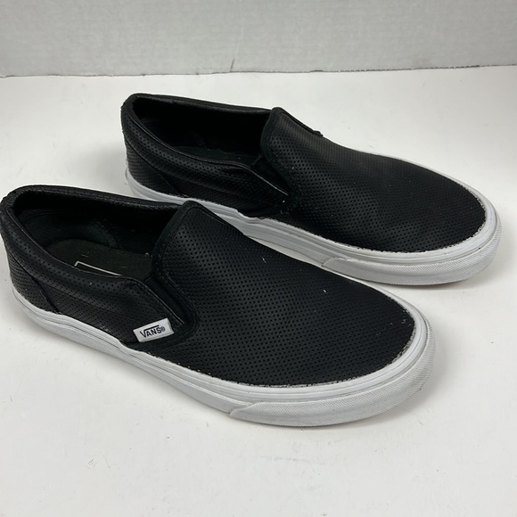 Vans Classic Unisex Perforated Leather Slip On Sneakers Men 5.5/Women 7 - Picture 3 of 7